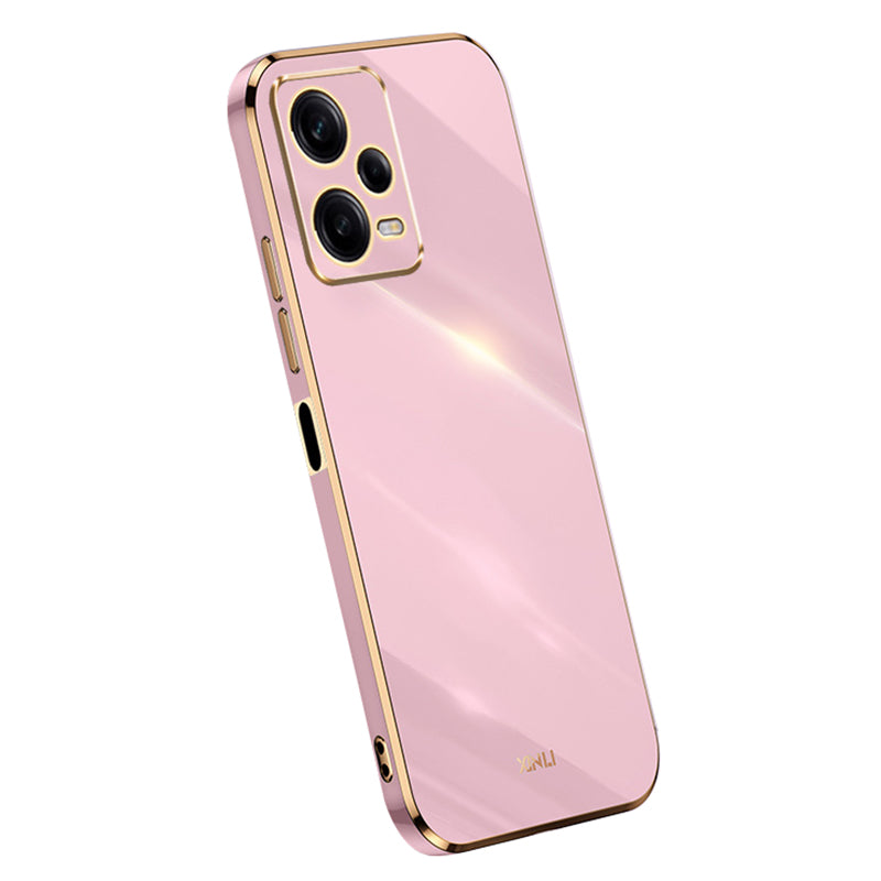 XINLI Shockproof Phone Case for Xiaomi Redmi Note 12 Pro 5G Electroplating Golden Edge TPU Phone Cover XINLI Shockproof Phone Case for Xiaomi Redmi Note 12 Pro 5G Electroplating Golden Edge TPU Phone Cover